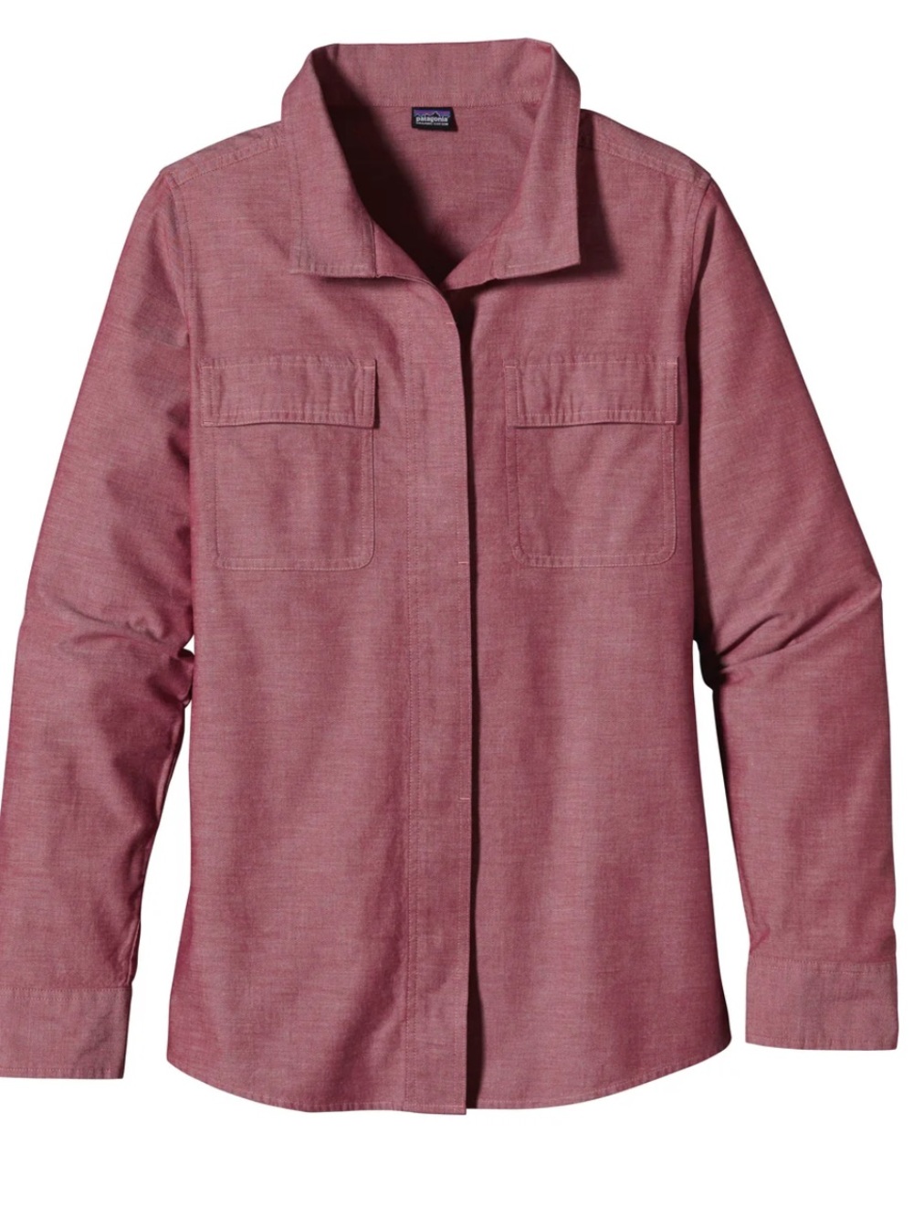 Patagonia Women's Button-Down Shirt in Wax Red Organic Cotton Size 12